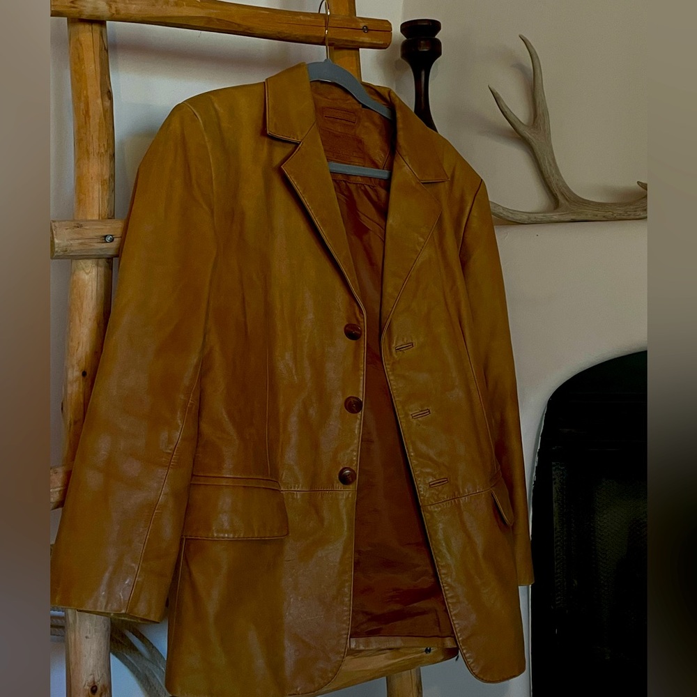 Tan Leather Blazer
